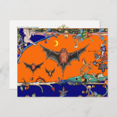 MEDIEVAL BESTIARY,FLYBATS FOREST TIEROrange Postkarte (Vorne/Hinten)