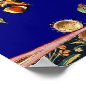 MEDIEVAL BESTIARY,FLYBATS WALDTIERE Blau Poster (Ecke)