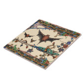 MEDIEVAL BESTIARY,FLYBATS WALDTIERE Creme Fliese (Seite)