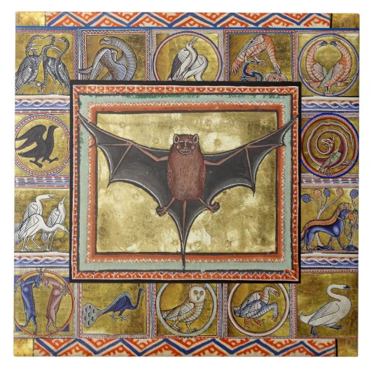 MEDIEVAL BESTIARY, FLYYBAT,WALDTIERE FLIESE (Vorderseite)