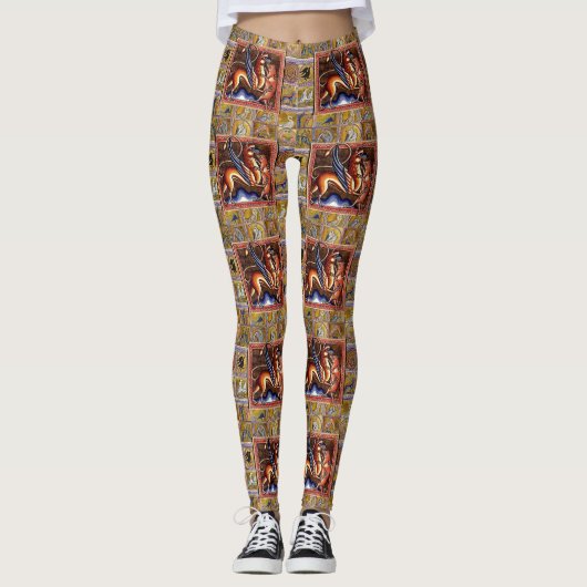 MEDIEVAL BESTIARY,GRIFFIY AND WILD BOAR,TIERE LEGGINGS (Vorderseite)