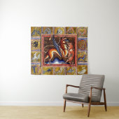 MEDIEVAL BESTIARY,GRIFFIY AND WILD BOAR,TIERE WANDTEPPICH (Beispiel (Horizontal))