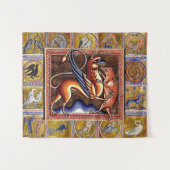 MEDIEVAL BESTIARY,GRIFFIY AND WILD BOAR,TIERE WANDTEPPICH (Vorderseite (Horizontal))