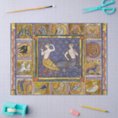 MEDIEVAL BESTIARY, HARPY AND CENTAUR,WALDTIERE SEIDENPAPIER (Basteln)