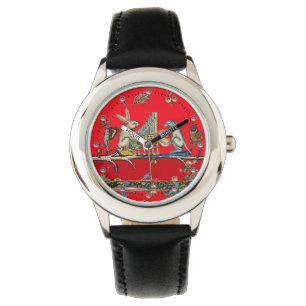 MEDIEVAL BESTIARY MAKING MUSIC, Kaninchen, Hund Re Armbanduhr