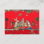 MEDIEVAL BESTIARY MAKING MUSIC, Kaninchen, Hund Re Visitenkarte (Rückseite)