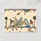 MEDIEVAL BESTIARY MAKING MUSIC, Kaninchen, Hund Visitenkarte (Rückseite)