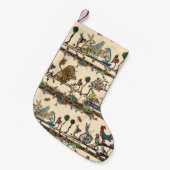 MEDIEVAL BESTIARY MAKING MUSIC Violinist Lion,Hare Kleiner Weihnachtsstrumpf (Vorderansicht (hängend))