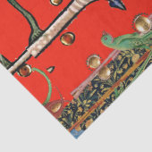 MEDIEVAL BESTIARY MAKING MUSIC Violinist Lion Red Seidenpapier (Detail)