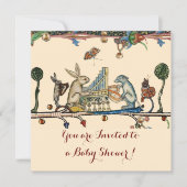 MEDIEVAL BESTIARY MUSIC Rabbit and Dog Baby Shoote Einladung (Vorderseite)