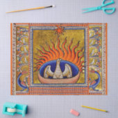 MEDIEVAL BESTIARY, PHOENIX IN RED FLAMES, LIFE BAU SEIDENPAPIER (Basteln)