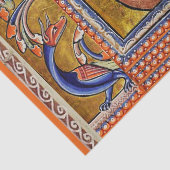 MEDIEVAL BESTIARY, PHOENIX IN RED FLAMES, LIFE BAU SEIDENPAPIER (Detail)