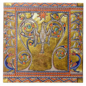 MEDIEVAL BESTIARY, PHOENIX ON TREM OF LIFE, DRAGON FLIESE (Vorderseite)