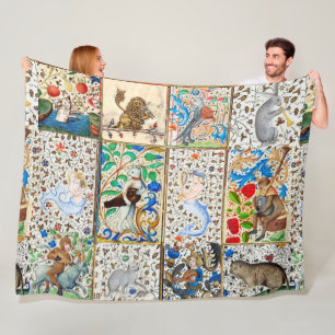 MEDIEVAL BESTIARY PLAYER MUSIKINSTRUMENTE FLEECEDECKE