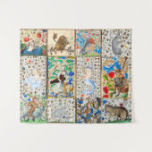 MEDIEVAL BESTIARY PLAYER MUSIKINSTRUMENTE WANDTEPPICH (Vorderseite (Horizontal))