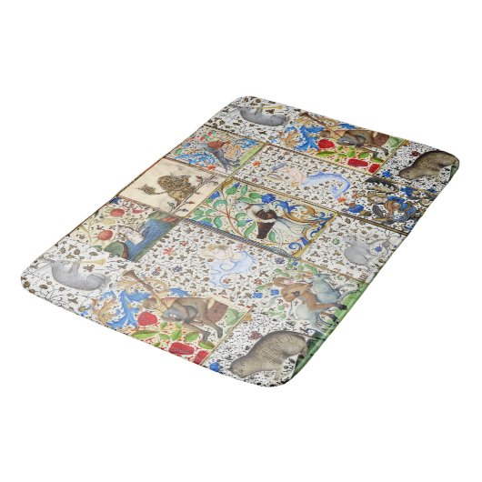 MEDIEVAL BESTIARY PLAYING MUSICAL INSTRUMENTS BADEMATTE (Schrägansicht)