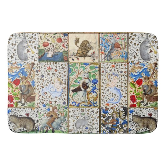 MEDIEVAL BESTIARY PLAYING MUSICAL INSTRUMENTS BADEMATTE (Vorderseite)