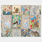 MEDIEVAL BESTIARY PLAYING MUSICAL INSTRUMENTS FLEECEDECKE (Vorderseite (Horizontal))