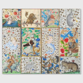 MEDIEVAL BESTIARY PLAYING MUSICAL INSTRUMENTS GESCHENKPAPIER (Flach)