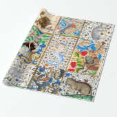 MEDIEVAL BESTIARY PLAYING MUSICAL INSTRUMENTS GESCHENKPAPIER (Ungerollt)