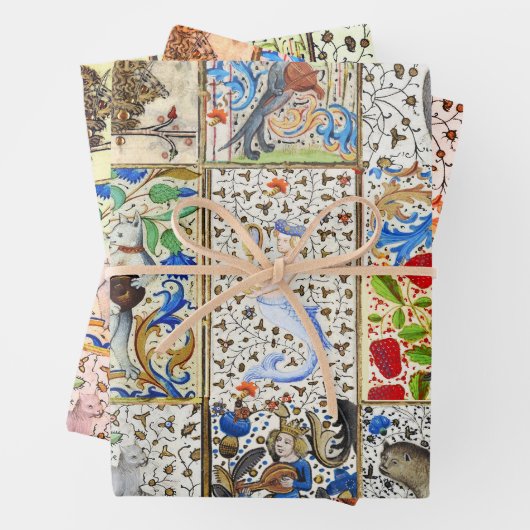 MEDIEVAL BESTIARY PLAYING MUSICAL INSTRUMENTS GESCHENKPAPIER SET (Beispiel)