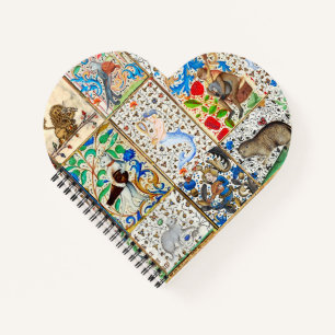 MEDIEVAL BESTIARY PLAYING MUSICAL INSTRUMENTS NOTIZBLOCK