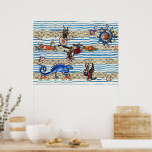 MEDIEVAL BESTIARY, SEA MONSTERS FANTASY TIERE POSTER (Küche)