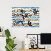 MEDIEVAL BESTIARY, SEA MONSTERS FANTASY TIERE POSTER (Heimbüro)