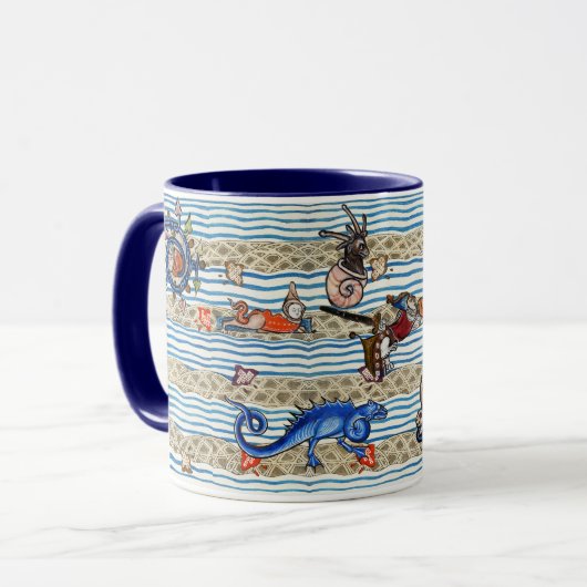MEDIEVAL BESTIARY, SEA MONSTERS FANTASY TIERE TASSE (Vorderseite Links)