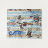 MEDIEVAL BESTIARY, SEA MONSTERS FANTASY TIERE WANDTEPPICH (Vorderseite (Horizontal))