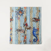 MEDIEVAL BESTIARY, SEA MONSTERS FANTASY TIERE WANDTEPPICH (Vorderseite)