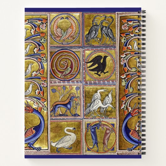 MEDIEVAL BESTIARY,VÖGEL AUF BAUM DES LEBENS,DRAGON NOTIZBLOCK (Rückseite)