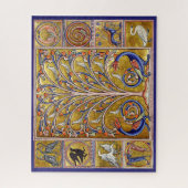 MEDIEVAL BESTIARY,VÖGEL AUF BAUM DES LEBENS,DRAGON PUZZLE (Vertikal)