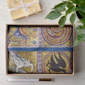 MEDIEVAL BESTIARY,VÖGEL AUF BAUM DES LEBENS,DRAGON SEIDENPAPIER (Geschenk)