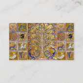 MEDIEVAL BESTIARY,VÖGEL AUF BAUM DES LEBENS,DRAGON VISITENKARTE (Rückseite)