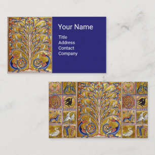 MEDIEVAL BESTIARY,VÖGEL AUF BAUM DES LEBENS,DRAGON VISITENKARTE