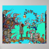 MEDIEVAL BESTIARY WAR, KNIGHTS, GIANT SNAILS Blue Poster (Vorne)