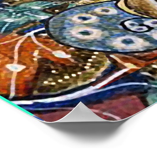 MEDIEVAL BESTIARY WAR, KNIGHTS, GIANT SNAILS Blue Poster (Ecke)