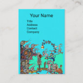 MEDIEVAL BESTIARY WAR, KNIGHTS, GIANT SNAILS Blue Visitenkarte (Vorderseite)