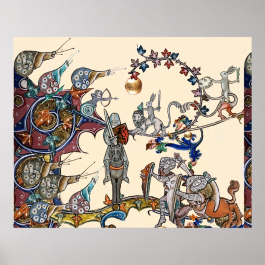 MEDIEVAL BESTIARY WAR, KNIGHTS, GIANT SNAILS Cream Poster (Vorne)