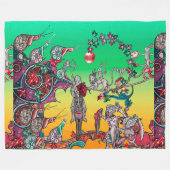 MEDIEVAL BESTIARY WAR, KNIGHTS, GIANT SNAILS Green Fleecedecke (Vorderseite (Horizontal))