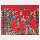 MEDIEVAL BESTIARY WAR, KNIGHTS, GIANT SNAILS Green Fleecedecke (Vorderseite (Horizontal))