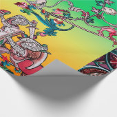 MEDIEVAL BESTIARY WAR, KNIGHTS, GIANT SNAILS Green Geschenkpapier (Ecke)