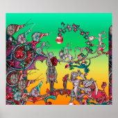 MEDIEVAL BESTIARY WAR, KNIGHTS, GIANT SNAILS Green Poster (Vorne)