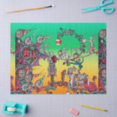 MEDIEVAL BESTIARY WAR, KNIGHTS, GIANT SNAILS Green Seidenpapier (Basteln)