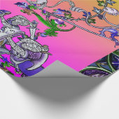 MEDIEVAL BESTIARY WAR, KNIGHTS, GIANT SNAILS Pink Geschenkpapier (Ecke)