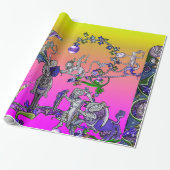 MEDIEVAL BESTIARY WAR, KNIGHTS, GIANT SNAILS Pink Geschenkpapier (Ungerollt)