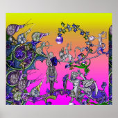 MEDIEVAL BESTIARY WAR, KNIGHTS, GIANT SNAILS Pink Poster (Vorne)