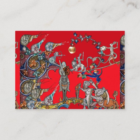 MEDIEVAL BESTIARY WAR, KNIGHTS, GIANT SNAILS Red Visitenkarte (Rückseite)