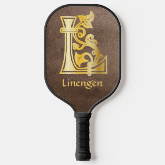Medieval Botanical Decorative Capital L Pickleball Schläger